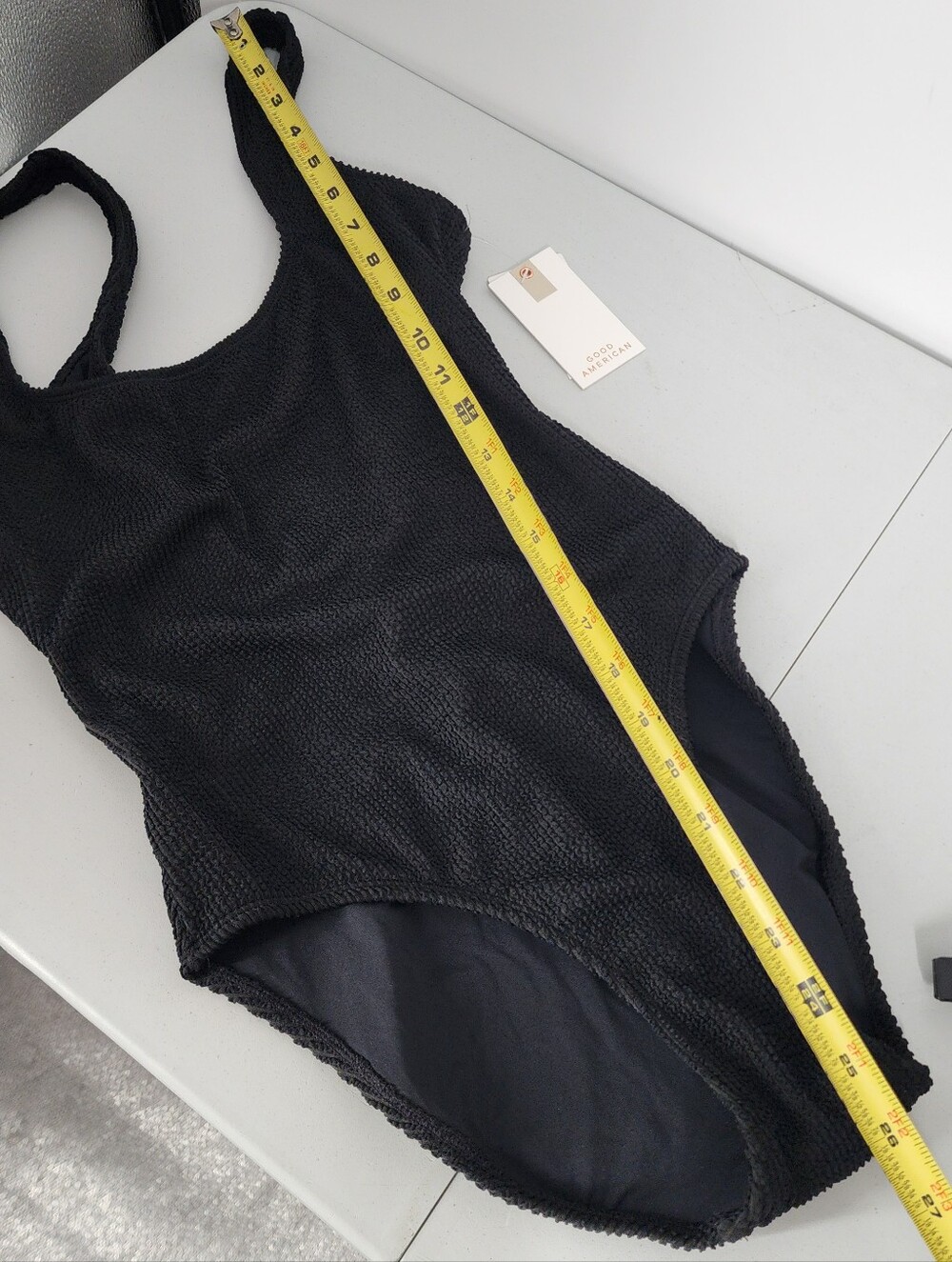 NEW Size S/M Good American One Piece Tank Swimsuit Black - Picture 8 of 8